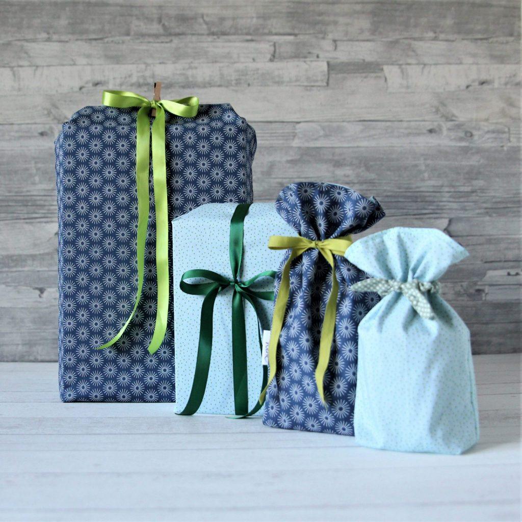 Geschenkpapier aus Stoff als Beutel