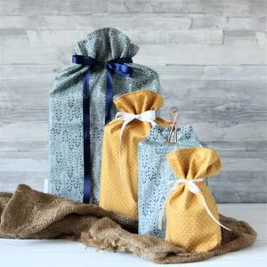 nachhaltige Alternative für Geschenkverpackungen blaue Ranke | Starterset