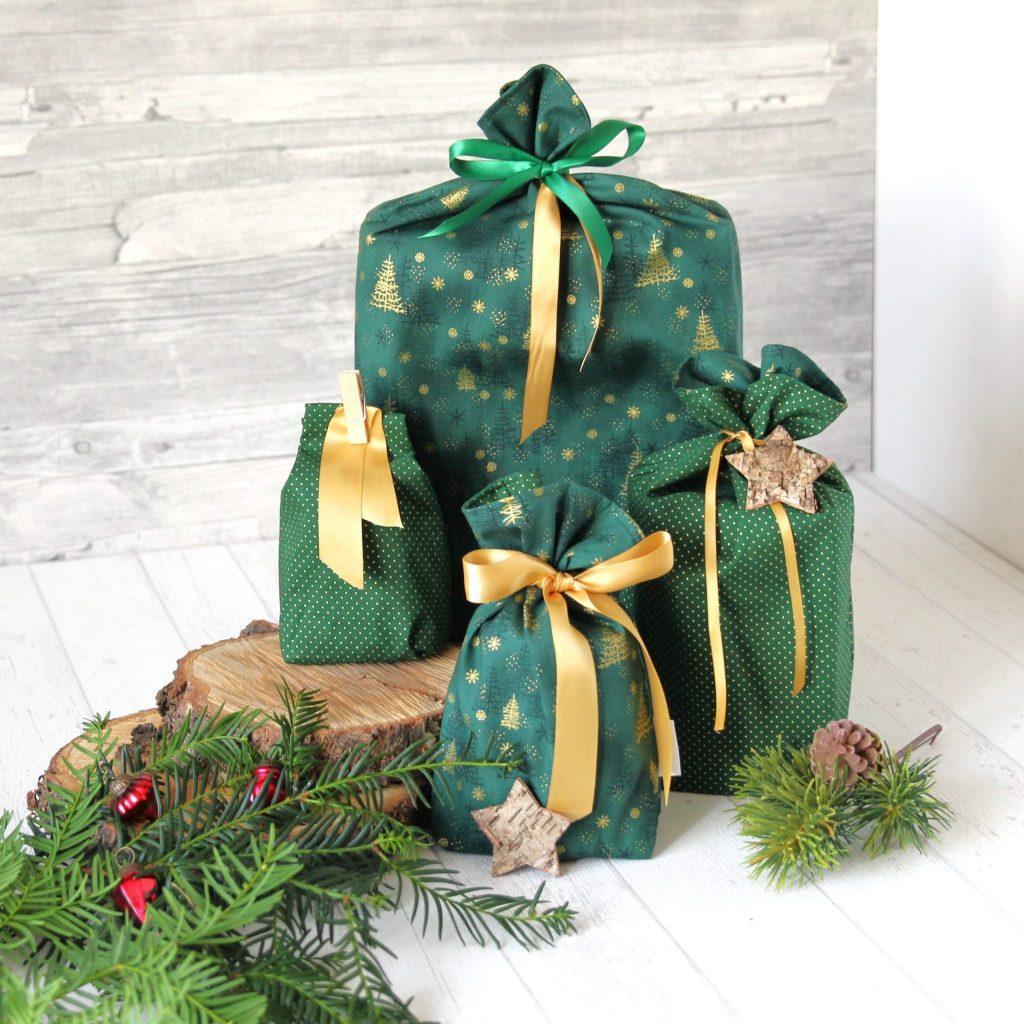 Geschenkbeutel Tannengold