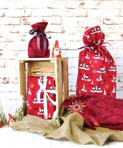 Geschenkbeutel Weihnachtswichtel rot