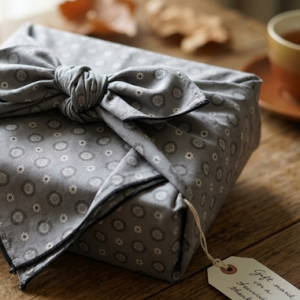 Nachhaltiges Geschenkpapier aus Baumwollstoff Mauerblümchen