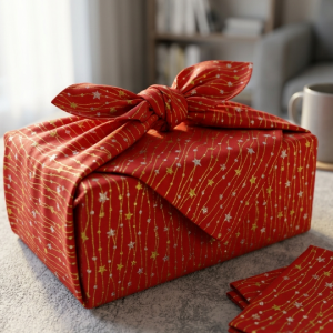 Geschenktücher als Geschenkverpackung Sternenkette