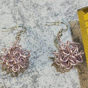 Ohrringe aus Aludraht; Farbe Rose
