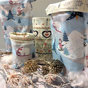nachhaltige Geschenkbeutel aus Stoff für Weihnachten