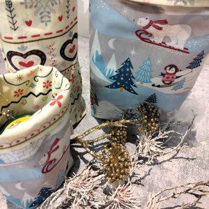 nachhaltige Geschenkbeutel aus Stoff für Weihnachten