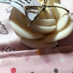 Kerze aus Rapswachs mit Geschenkbeutel Mini