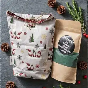 Geschenkset bestehend aus einem Beutel mit Kerzensand als Geschenk